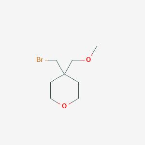 molecular formula C8H15BrO2 B2622616 4-(Bromomethyl)-4-(methoxymethyl)oxane CAS No. 1481241-40-0
