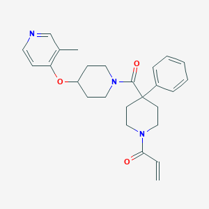 molecular formula C26H31N3O3 B2622618 1-[4-[4-(3-Methylpyridin-4-yl)oxypiperidine-1-carbonyl]-4-phenylpiperidin-1-yl]prop-2-en-1-one CAS No. 2361718-61-6