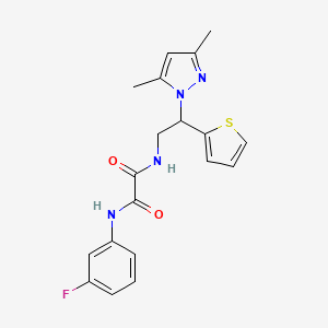 N1-(2-(3,5-dimethyl-1H-pyrazol-1-yl)-2-(thiophen-2-yl)ethyl)-N2-(3-fluorophenyl)oxalamide