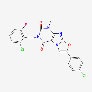 3-(2-chloro-6-fluorobenzyl)-7-(4-chlorophenyl)-1-methyloxazolo[2,3-f]purine-2,4(1H,3H)-dione
