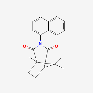 molecular formula C20H21NO2 B2622626 1,8,8-Trimethyl-3-(naphthalen-1-yl)-3-azabicyclo[3.2.1]octane-2,4-dione CAS No. 312598-45-1