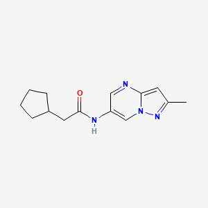 molecular formula C14H18N4O B2622630 2-cyclopentyl-N-(2-methylpyrazolo[1,5-a]pyrimidin-6-yl)acetamide CAS No. 1788843-71-9