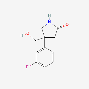 4-(3-Fluorophenyl)-4-(hydroxymethyl)pyrrolidin-2-one