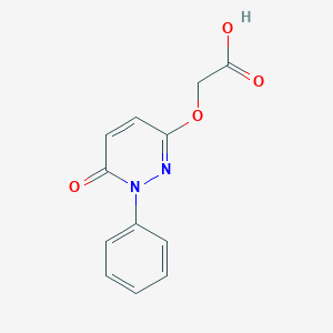 molecular formula C12H10N2O4 B2622639 2-[(6-Oxo-1-phenyl-1,6-dihydro-3-pyridazinyl)oxy]acetic acid CAS No. 34173-62-1
