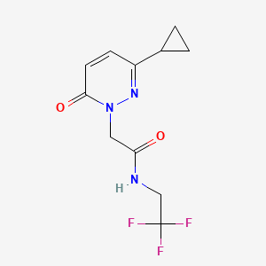 molecular formula C11H12F3N3O2 B2622643 2-(3-cyclopropyl-6-oxopyridazin-1(6H)-yl)-N-(2,2,2-trifluoroethyl)acetamide CAS No. 2034387-73-8