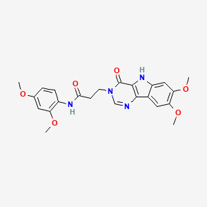 molecular formula C23H24N4O6 B2622645 3-(7,8-dimethoxy-4-oxo-4,5-dihydro-3H-pyrimido[5,4-b]indol-3-yl)-N-(2,4-dimethoxyphenyl)propanamide CAS No. 1105203-75-5