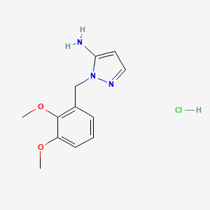 molecular formula C12H16ClN3O2 B2622647 1-[(2,3-dimethoxyphenyl)methyl]-1H-pyrazol-5-amine hydrochloride CAS No. 1052544-71-4