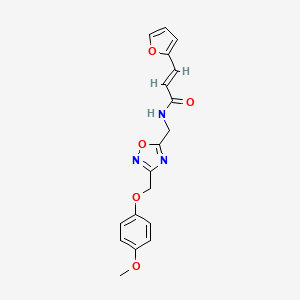 (E)-3-(furan-2-yl)-N-((3-((4-methoxyphenoxy)methyl)-1,2,4-oxadiazol-5-yl)methyl)acrylamide