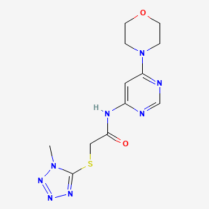 molecular formula C12H16N8O2S B2622657 2-((1-methyl-1H-tetrazol-5-yl)thio)-N-(6-morpholinopyrimidin-4-yl)acetamide CAS No. 1396865-64-7