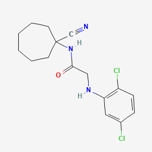 molecular formula C16H19Cl2N3O B2622658 N-(1-cyanocycloheptyl)-2-[(2,5-dichlorophenyl)amino]acetamide CAS No. 1209716-82-4