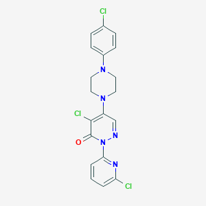 molecular formula C19H16Cl3N5O B262266 4-chloro-5-[4-(4-chlorophenyl)-1-piperazinyl]-2-(6-chloro-2-pyridinyl)-3(2H)-pyridazinone 
