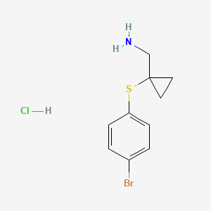 molecular formula C10H13BrClNS B2622662 (1-((4-Bromophenyl)thio)cyclopropyl)methanamine hydrochloride CAS No. 2171915-45-8