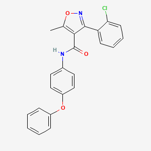 molecular formula C23H17ClN2O3 B2622667 3-(2-chlorophenyl)-5-methyl-N-(4-phenoxyphenyl)-1,2-oxazole-4-carboxamide CAS No. 309951-81-3