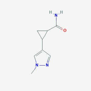 molecular formula C8H11N3O B2622668 2-(1-methyl-1H-pyrazol-4-yl)cyclopropane-1-carboxamide CAS No. 1855874-15-5