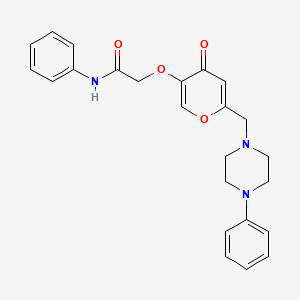 molecular formula C24H25N3O4 B2622675 2-[4-oxo-6-[(4-phenylpiperazin-1-yl)methyl]pyran-3-yl]oxy-N-phenylacetamide CAS No. 898440-53-4