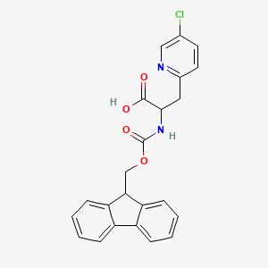 molecular formula C23H19ClN2O4 B2622679 3-(5-Chloropyridin-2-yl)-2-(9H-fluoren-9-ylmethoxycarbonylamino)propanoic acid CAS No. 2171696-91-4