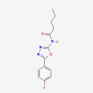 molecular formula C13H14FN3O2 B2622687 N-(5-(4-fluorophenyl)-1,3,4-oxadiazol-2-yl)pentanamide CAS No. 865285-57-0
