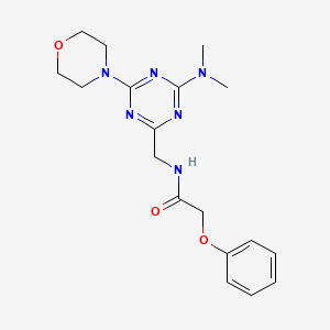 molecular formula C18H24N6O3 B2622694 N-((4-(dimethylamino)-6-morpholino-1,3,5-triazin-2-yl)methyl)-2-phenoxyacetamide CAS No. 2034407-95-7