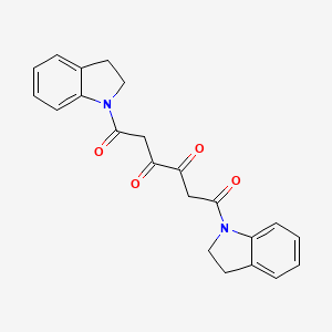 molecular formula C22H20N2O4 B2622698 1,6-Bis(2,3-dihydroindol-1-yl)hexane-1,3,4,6-tetrone CAS No. 866049-93-6