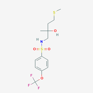 molecular formula C13H18F3NO4S2 B2622703 N-(2-hydroxy-2-methyl-4-(methylthio)butyl)-4-(trifluoromethoxy)benzenesulfonamide CAS No. 1396806-90-8