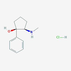 molecular formula C12H18ClNO B2622718 (1R,2R)-2-(Methylamino)-1-phenylcyclopentan-1-ol;hydrochloride CAS No. 2411178-24-8