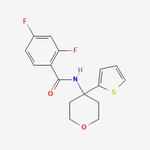 molecular formula C16H15F2NO2S B2622723 2,4-difluoro-N-(4-(thiophen-2-yl)tetrahydro-2H-pyran-4-yl)benzamide CAS No. 2034537-09-0