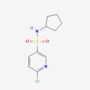 molecular formula C10H13ClN2O2S B2622724 6-chloro-N-cyclopentylpyridine-3-sulfonamide CAS No. 923230-05-1