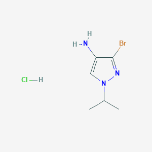 molecular formula C6H11BrClN3 B2622728 3-Bromo-1-isopropyl-1H-pyrazol-4-amine hydrochloride CAS No. 2171313-97-4