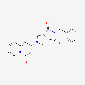 molecular formula C21H18N4O3 B2622737 5-Benzyl-2-(4-oxopyrido[1,2-a]pyrimidin-2-yl)-1,3,3a,6a-tetrahydropyrrolo[3,4-c]pyrrole-4,6-dione CAS No. 2415630-84-9