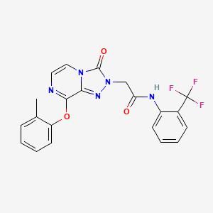 molecular formula C21H16F3N5O3 B2622739 2-[8-(2-methylphenoxy)-3-oxo[1,2,4]triazolo[4,3-a]pyrazin-2(3H)-yl]-N-[2-(trifluoromethyl)phenyl]acetamide CAS No. 1251588-28-9