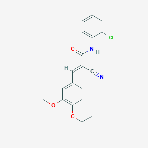 molecular formula C20H19ClN2O3 B2622744 (E)-N-(2-chlorophenyl)-2-cyano-3-(3-methoxy-4-propan-2-yloxyphenyl)prop-2-enamide CAS No. 365236-43-7