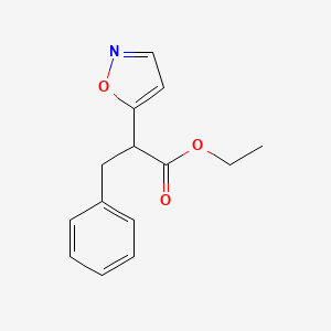 molecular formula C14H15NO3 B2622749 Ethyl 2-(5-isoxazolyl)-3-phenylpropanoate CAS No. 477869-99-1