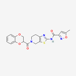 N-(5-(2,3-dihydrobenzo[b][1,4]dioxine-2-carbonyl)-4,5,6,7-tetrahydrothiazolo[5,4-c]pyridin-2-yl)-5-methylisoxazole-3-carboxamide