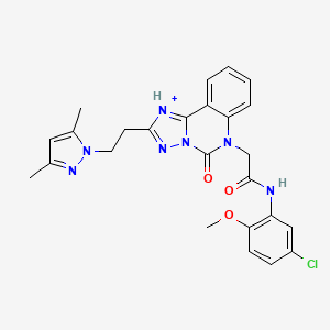 molecular formula C25H24ClN7O3 B2622757 N-(5-chloro-2-methoxyphenyl)-2-{2-[2-(3,5-dimethyl-1H-pyrazol-1-yl)ethyl]-5-oxo-5H,6H-[1,2,4]triazolo[1,5-c]quinazolin-6-yl}acetamide CAS No. 1015894-03-7