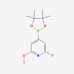 molecular formula C12H17BFNO3 B2622772 2-Fluoro-6-methoxy-4-(4,4,5,5-tetramethyl-1,3,2-dioxaborolan-2-YL)pyridine CAS No. 2223043-31-8