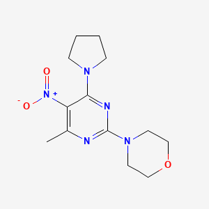 molecular formula C13H19N5O3 B2622774 4-(4-Methyl-5-nitro-6-pyrrolidin-1-ylpyrimidin-2-yl)morpholine CAS No. 378214-34-7