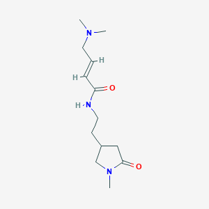 molecular formula C13H23N3O2 B2622775 (E)-4-(Dimethylamino)-N-[2-(1-methyl-5-oxopyrrolidin-3-yl)ethyl]but-2-enamide CAS No. 2411336-76-8