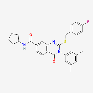 N-cyclopentyl-3-(3,5-dimethylphenyl)-2-((4-fluorobenzyl)thio)-4-oxo-3,4-dihydroquinazoline-7-carboxamide