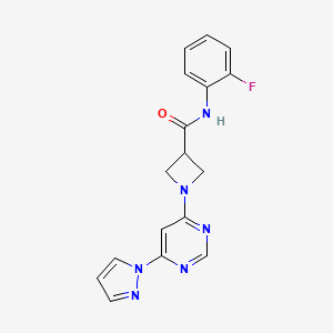 1-(6-(1H-pyrazol-1-yl)pyrimidin-4-yl)-N-(2-fluorophenyl)azetidine-3-carboxamide
