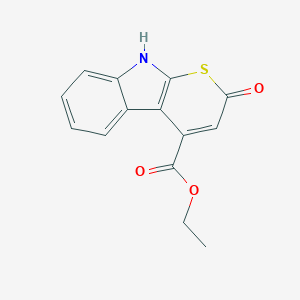 molecular formula C14H11NO3S B262279 Ethyl 2-oxo-2,9-dihydrothiopyrano[2,3-b]indole-4-carboxylate 