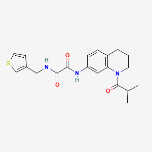 molecular formula C20H23N3O3S B2622793 N1-(1-isobutyryl-1,2,3,4-tetrahydroquinolin-7-yl)-N2-(thiophen-3-ylmethyl)oxalamide CAS No. 1323629-51-1