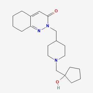 molecular formula C20H31N3O2 B2622797 2-({1-[(1-Hydroxycyclopentyl)methyl]piperidin-4-yl}methyl)-2,3,5,6,7,8-hexahydrocinnolin-3-one CAS No. 2175978-45-5