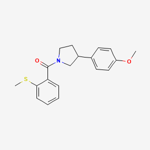 molecular formula C19H21NO2S B2622808 (3-(4-Methoxyphenyl)pyrrolidin-1-yl)(2-(methylthio)phenyl)methanone CAS No. 1211116-54-9