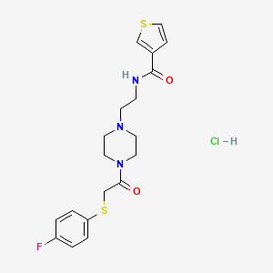 N-(2-(4-(2-((4-fluorophenyl)thio)acetyl)piperazin-1-yl)ethyl)thiophene-3-carboxamide hydrochloride