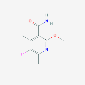 molecular formula C9H11IN2O2 B2622820 5-Iodo-2-methoxy-4,6-dimethylpyridine-3-carboxamide CAS No. 2256060-44-1