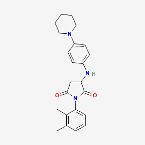 molecular formula C23H27N3O2 B2622824 1-(2,3-Dimethylphenyl)-3-((4-(piperidin-1-yl)phenyl)amino)pyrrolidine-2,5-dione CAS No. 1009706-36-8