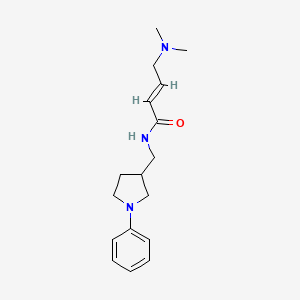 molecular formula C17H25N3O B2622825 (E)-4-(Dimethylamino)-N-[(1-phenylpyrrolidin-3-yl)methyl]but-2-enamide CAS No. 2411326-09-3