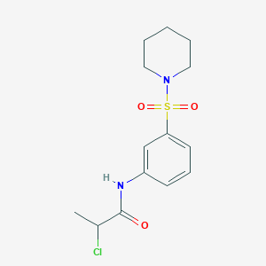 molecular formula C14H19ClN2O3S B2622826 2-chloro-N-[3-(piperidine-1-sulfonyl)phenyl]propanamide CAS No. 790232-22-3