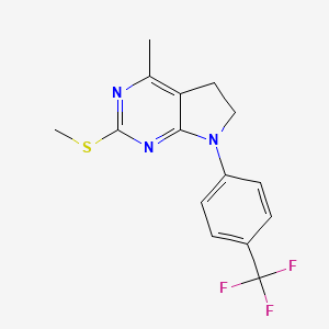 4-methyl-2-(methylsulfanyl)-7-[4-(trifluoromethyl)phenyl]-6,7-dihydro-5H-pyrrolo[2,3-d]pyrimidine