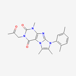 molecular formula C21H23N5O3 B2622836 6-(2,5-Dimethylphenyl)-4,7,8-trimethyl-2-(2-oxopropyl)purino[7,8-a]imidazole-1,3-dione CAS No. 878732-86-6